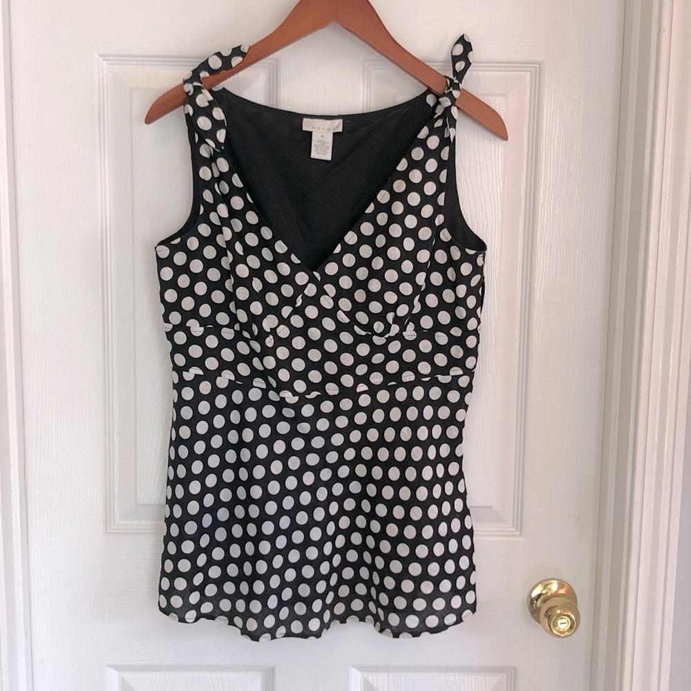 EUC Polka dot peplum tank